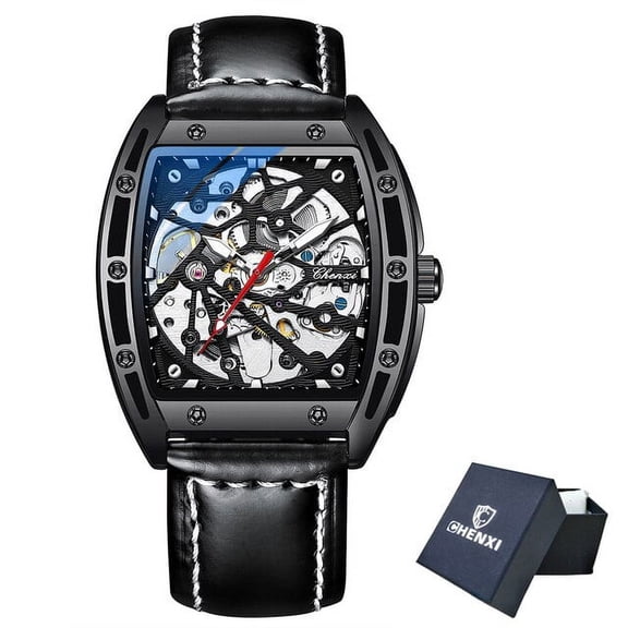 Chenxi Top Brand Luxury Men Automatic Watches Business Clock Leather Waterproof Luminous Mechanical Tourbillon Wristwatches - Mechanical Wristwatches