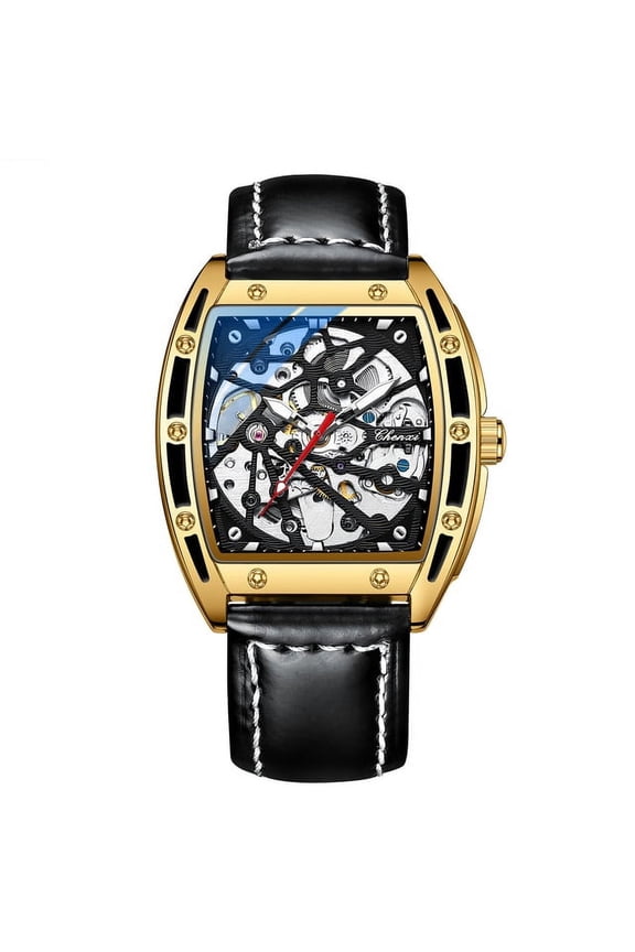 Top Brand Luxury Men Automatic Watches Business Clock Leather Waterproof Luminous Mechanical Tourbillon Wristwatches - Mechanical Wristwatches