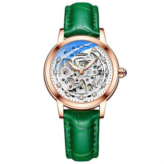 Chenxi Women Automatic Mechanical Watch Top Brand Luxury Stainless Steel Waterproof Wrist Watch Ladies Skeleton Tourbillon Clock - Mechanical Wristwatches