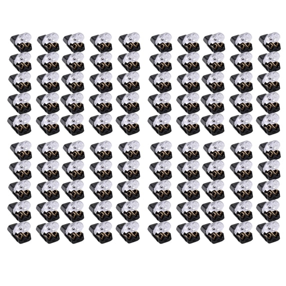 ChenyGod 100Pcs Double Wire Plug In Connector, Low Voltage Wire Connector with Locking Buckle, Led Light Strip Connectors 2 Pin, No Wire Stripping Cutting Solderless Quick Connect Compact Plugs