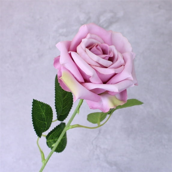 ChenyGod 1Pc Roses Artificial Flowers, Realistic Long Stem Fake Silk Roses for DIY Wedding Bouquet Centerpieces Floral Arrangements Party Anniversary Valentines Day Decorations, 21.7", Purple