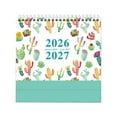 thumbnail image 1 of ChenyGod Mini Desk Calendar 2026-2027, 18 Months Standing Desk Flip Calendar, Jan 2026 to Jun 2027, Thick Paper Twin-Wire Binding, Small Desktop Calendar for Home Office School, 7.9" x 7.1", Green, 1 of 2