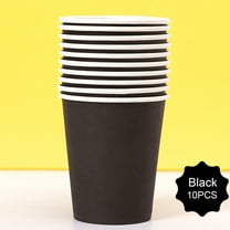 ChenyGod Plastic Party Cups, 10 Pieces 9 Ounce Disposable Paper Cups Party Cups Drinking Cups for Party DIY and Holiday 15Colors, Kitchen cups black