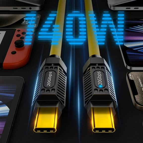 Chenyang 0.2M Ultra Soft High Flex USB-C USB4 Cable 20Gbps 140W 8K for Gaming Keyboard Mouse Type-C Male to Male Cable Power & Data