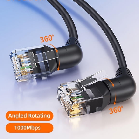 Chenyang 0.5M CAT6 UTP Male to Male 360 Degree Angled Rotating Cable RJ45 8P8C 1000Mbps for Lan Ethernet Network