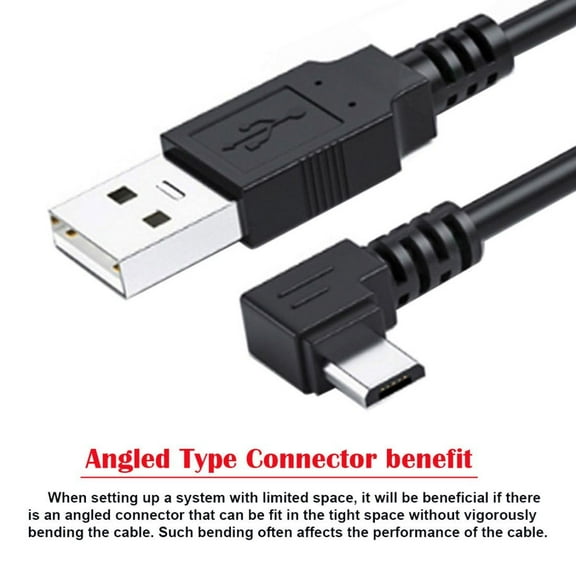Chenyang 1.0M Right Angled 90 Degree Micro USB 5Pin to USB 2.0 Data Charge Cable for Phone Tablet