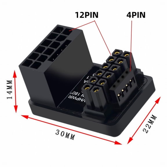 Chenyang 12VHPWR ATX3.0 PCI-E 5.0 Power Modular Adapter Male to Female Up Angled 360 Degree for 4080 5090TI 16Pin 12+4P Graphics Card