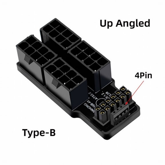 Chenyang 12VHPWR ATX3.0 PCI-E 5.0 Power Modular Adapter to Four ATX 8P Up Angled 90 Degree for 4080 5090TI 16Pin 12+4P Graphics Card