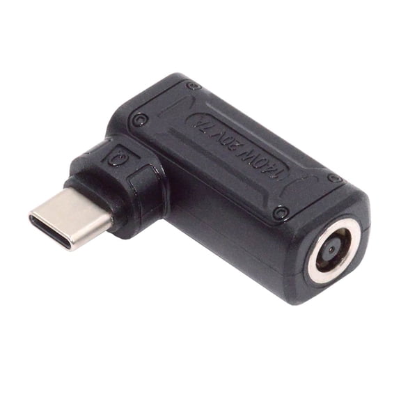 Chenyang 140W 100W DC Jack 6.0x1.4mm Input to USB-C Type-C Angled 90 Degree Power Plug Charge Adapter for Laptop Phone