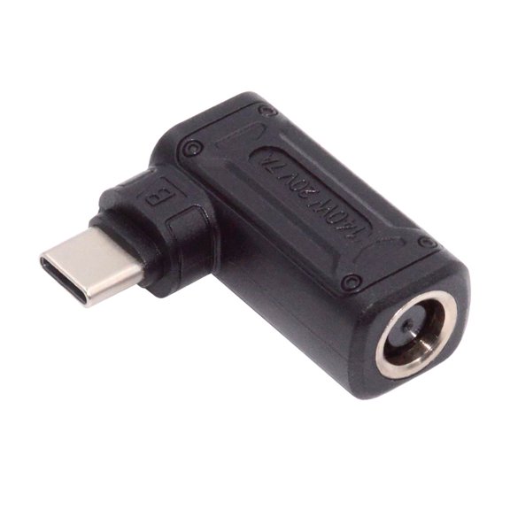 Chenyang 140W 100W DC Jack 7.4x5.0mm Input to USB-C Type-C Angled 90 Degree Power Plug Charge Adapter for Laptop Phone