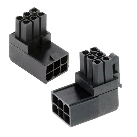 Chenyang 2pcs/lot ATX 6Pin Male to Female 90 Degree Up Down Angled Power Header Adapter for GPU Graphics Card