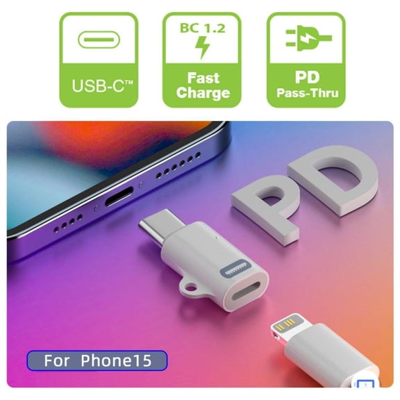 Chenyang 2pcs/set USB-C Type C Male to 8P Female 27W Power 480Mbps Data Adapter Compatible with iPhone 15 & Android & Tablet