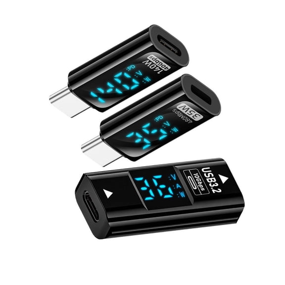 Chenyang 3pcs/lot Type-C Smart LED Display USB-C Female to USB Type-A 8P Adapter Data Current Voltage Fast Charging Monitoring Display Tester Detector