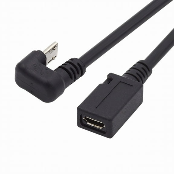 Chenyang 5Pin Micro USB 2.0 Male to Female Power Data Extension Cable Opposite U Shape Back Angled Type for Phone Laptop