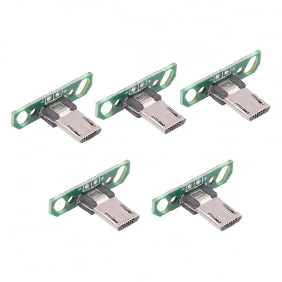Chenyang 5pcs/set DIY OEM Micro USB2.0 Male Plug Long Connector 13mm Length with PCB Mounting Assembly Solder Type