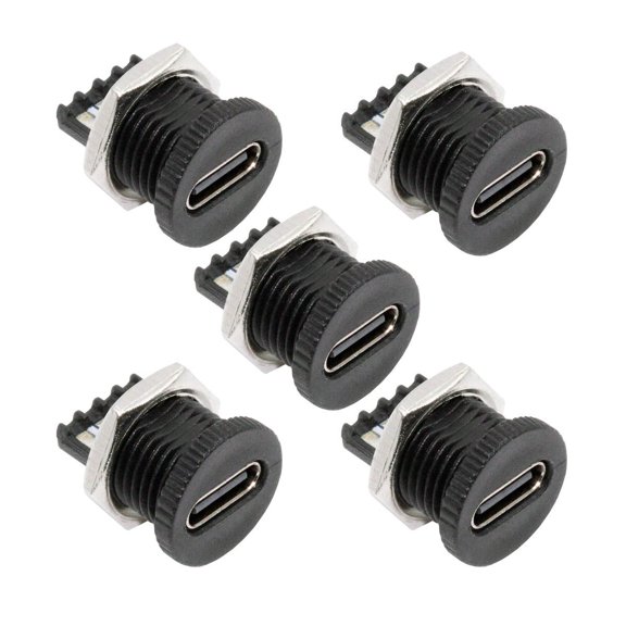 Chenyang 5pcs/set DIY OEM Type C Female Socket Connector to 6Pin PCBA Pinout Scew Nut Mount Type DC 5V/20V PD Power