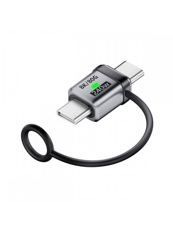 90 Degree USB5.0 80Gbps Male to Male Straight Extension Adapter with Lanyard Keychain 240W 16K 8K 5K Compatible with USB4.0 Thunderbolt3/4/5
