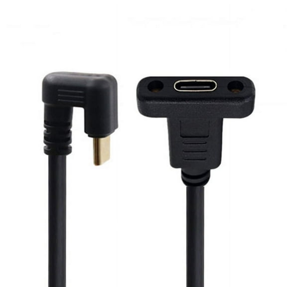 Chenyang CY 180 Degree Opposite U Shape Back Angled USB-C USB 3.1 Type C Male to Female Extension Data Cable 30cm Cable