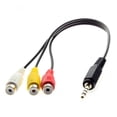 thumbnail image 1 of Chenyang CY 3.5mm 1/8" Male Stereo Car AUX to 3 RCA AV Female Cord Audio Video Composite Cable 20cm Cable, 1 of 7