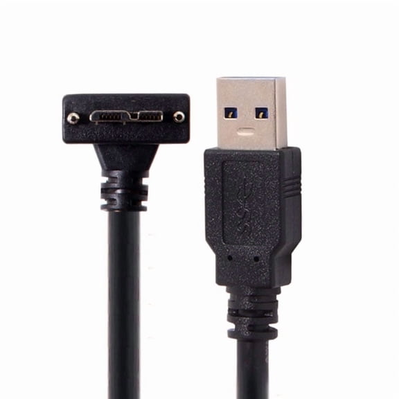 Chenyang CY 5.0M 90 Degree Up Angled Micro USB Screw Mount to 3.0 Data Cable for Industrial Camera