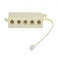 thumbnail image 1 of Chenyang CY 5 Way Outlet 6P4C RJ11 RJ12 TelePhone Phone Modular Jack Line Splitter Adapter Beige 1-in-5-out Adapter, 1 of 7