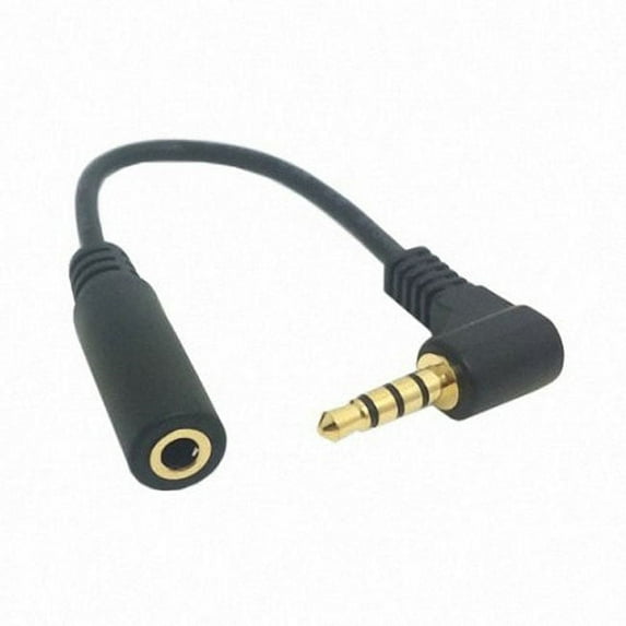 Chenyang CY 90 Degree right angled 3.5mm 4 poles Audio Stereo Male to Female Extension Cable 10cm Black Cable