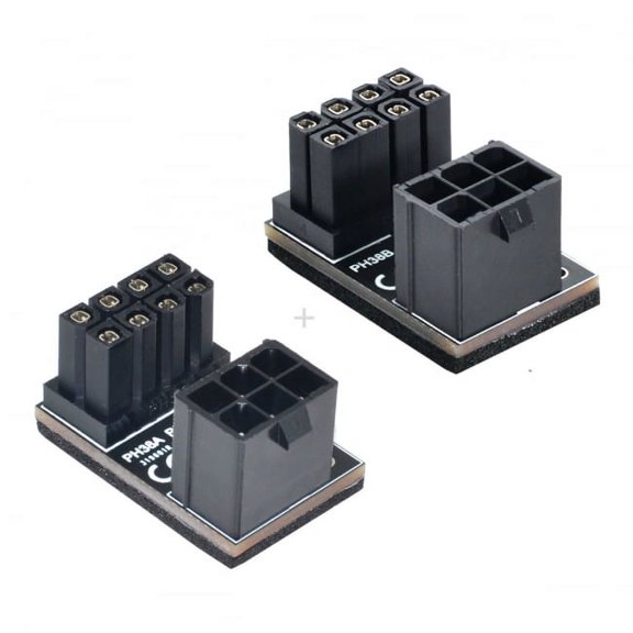 Chenyang CY ATX 6Pin Female to 8pin Male 180 Degree Angled Power Adapter for Desktops Graphics Card Adapter