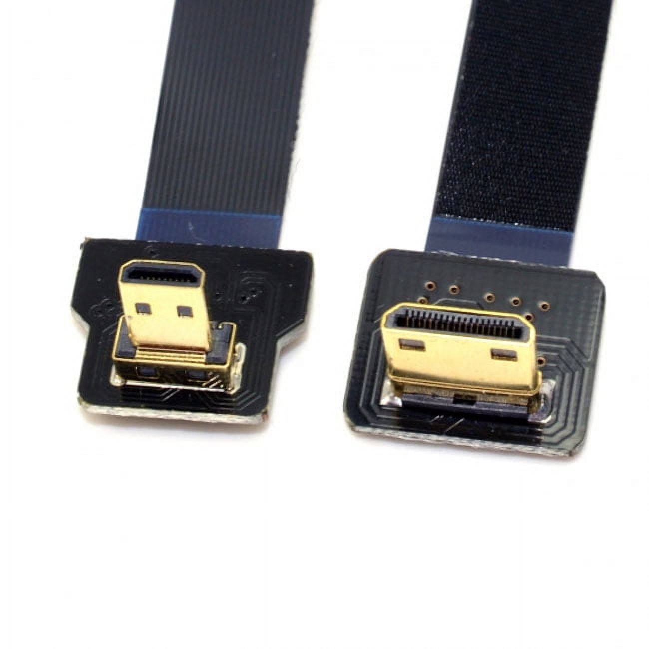 chenyang CYFPV Micro HDMI a Mini HDMI Cavo di estensione FPC piatto 1080P 90 gradi verso il basso angolato 0.2M
