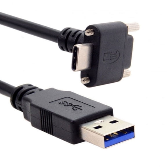 Chenyang CY Down Up Angled USB 3.1 Type-C Dual Screw Locking to Standard USB3.0 Data Cable 90 Degree for Camera