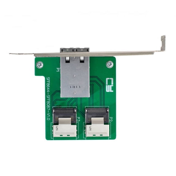 Chenyang CY Dual Ports Mini SAS HD SFF-8644 To Internal Mini SAS SFF-8087 PCBA Female Adapter with Low Profile Bracket Adapter