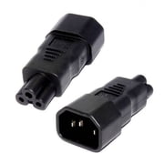 Chenyang CY IEC 320 Adapter 3 Poles Socket C14 to Cloverleaf Plug Micky C5 Straight Extension Power Adapter Adapter