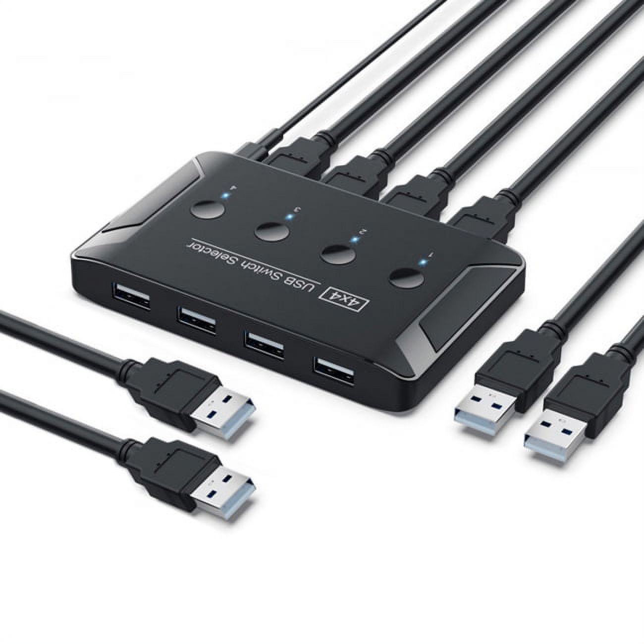 Chenyang CY KVM USB 2.0 Switch Selector 4 Port PCs Sharing 4 Devices for Keyboard Mouse Scanner Printer Convertor
