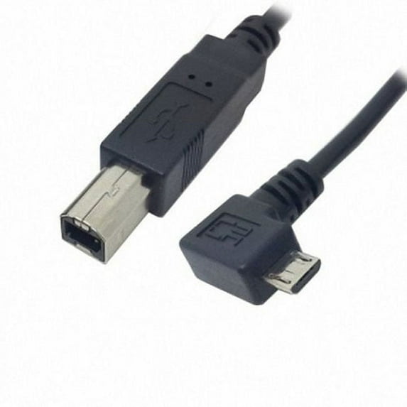 Chenyang CY Left Angled 90 Degree Micro USB OTG to Standard B Type Printer Scanner Hard Disk Cable 60cm Cable