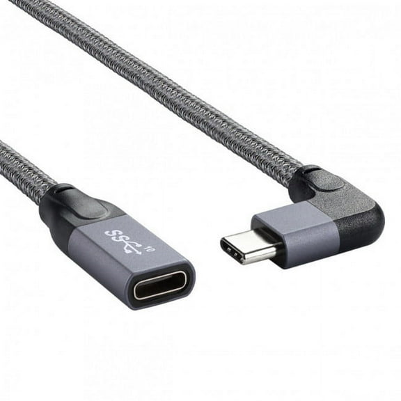 Chenyang CY Left Right Angled USB-C USB 3.1 Type C Male to Female Extension Data Cable with Sleeve for Laptop Cable