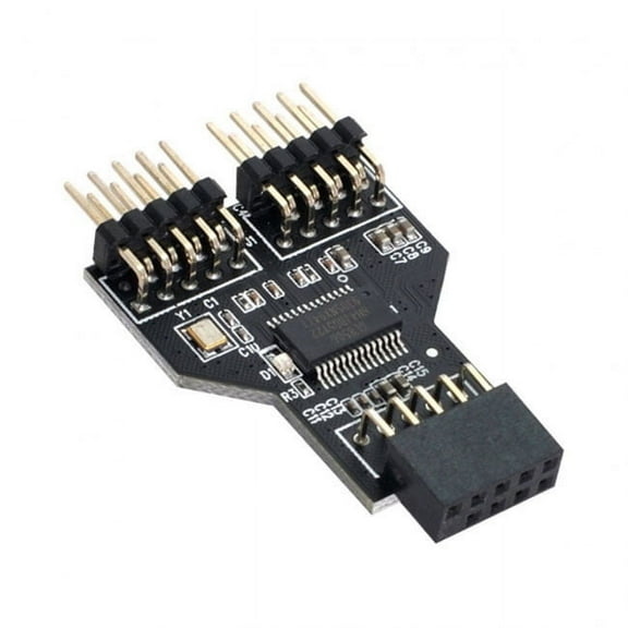 Chenyang CY Motherboard 9pin USB 2.0 Header 1 to 2 Female Extension HUB Connector Adapter Port Multilier Hub