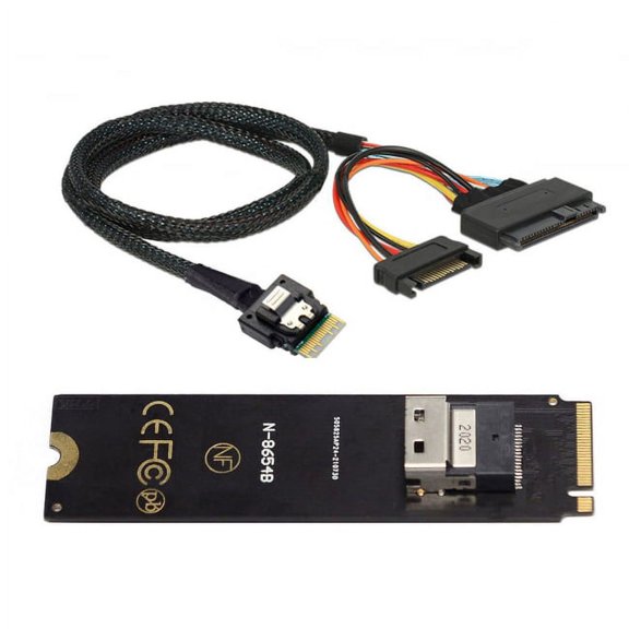 Chenyang CY NGFF M-Key NVME to SFF-8654 Slimline SAS Card Adapter U.2 U2 SFF-8639 NVME PCIe SSD Cable for Mainboard SSD Card