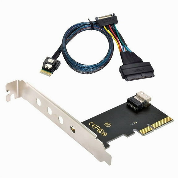 Chenyang CY PCI-E 3.0 4.0 to SFF-8654 Slimline SAS Card Adapter U.2 U2 SFF-8639 NVME PCIe SSD Cable for Mainboard SSD Card