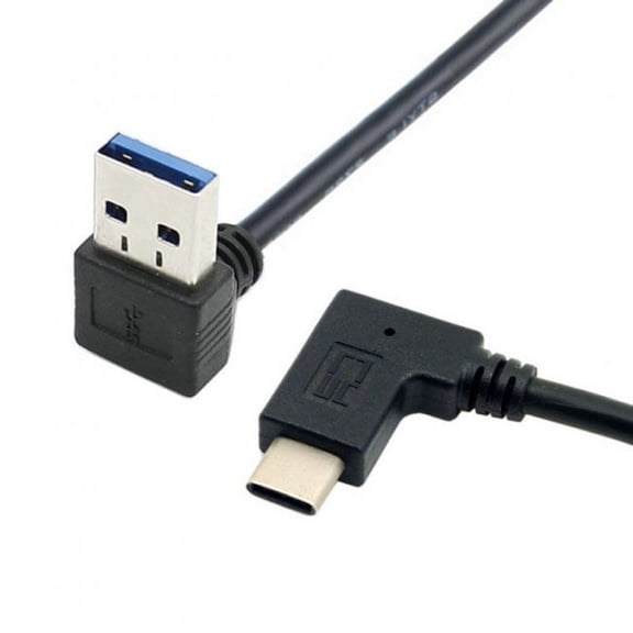 Chenyang CY Reversible USB 3.1 USB-C Angled to 90 Degree Down Angled A Male Data Cable for Mac Tablet Phone Cable