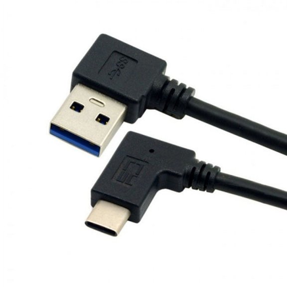 Chenyang CY Reversible USB 3.1 USB-C Angled to 90 Degree Left Angled A Male Data Cable for Mac Tablet Phone Cable