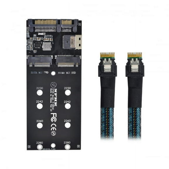 Chenyang CY SFF-8654 Cable Card U2 Kit NGFF M-Key to Slimline SAS NVME PCIe SSD SATA Adapter for Mainboard Card