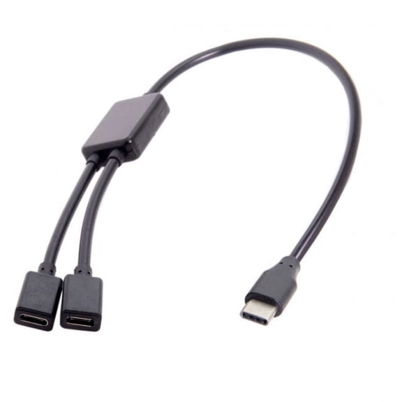 Chenyang CY Type-C to Dual Ports USB-C Female Hub Cable for Laptop PC Mouse Flash Disk Cable