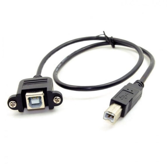 Chenyang CY USB 2.0 B Type Male to Female Printer Scanner Hard Disk Extension Cable with Screws for Panel Mount 50cm Cable
