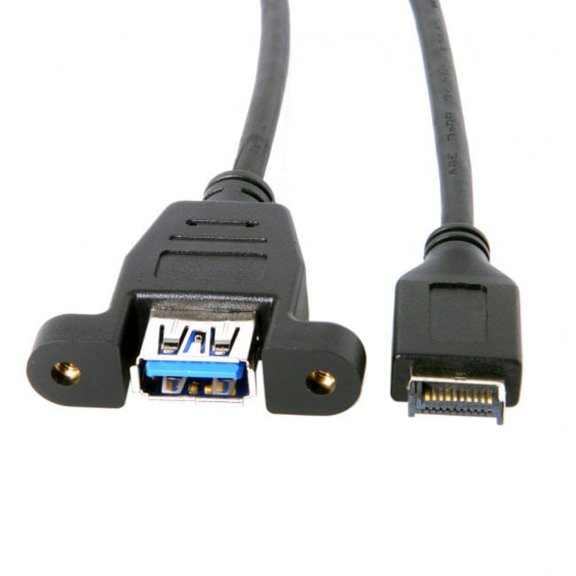 Chenyang CY USB 3.1 Front Panel Header to USB 3.0 Type-A Female Extension Cable 50cm Panel Mount Type Hub