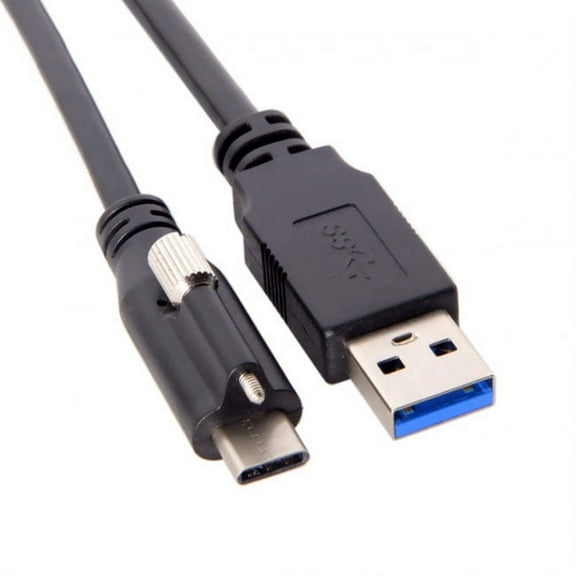 Chenyang CY USB 3.1 Type-C Locking Connector to Standard USB3.0 Data Cable 1.2m with Panel Mount Screw Cable
