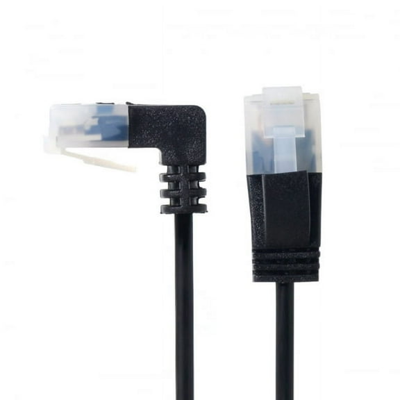 Chenyang CY Ultra Slim Cat6 Ethernet Cable RJ45 Down Angled to Straight UTP Network Cable Patch Cord 90 Degree Cat6a Lan for Laptop Router TV BOX