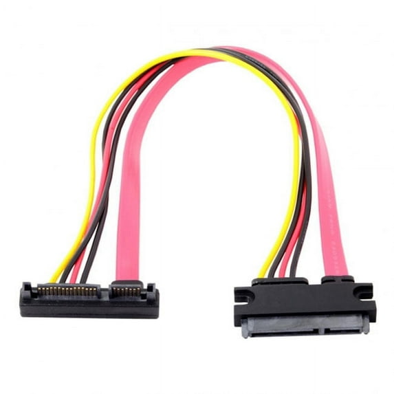 Chenyang CY Up Angled SATA III 3.0 7+15 22 Pin SATA Male to Female Data Power Extension Cable 30cm Cable