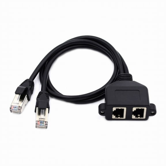 Chenyang Dual Ports UTP Cat6 Male to Female Lan Ethernet Network Extension Cable 8P8C FTP STP with Panel Mount Holes