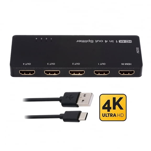 Chenyang HDMI Splitter 4K 60hz Ultra-HD Converter Compatible 2.0 Switch 1-IN-4-OUT 18Gbps UHD Hub Support HDCP SST Extended