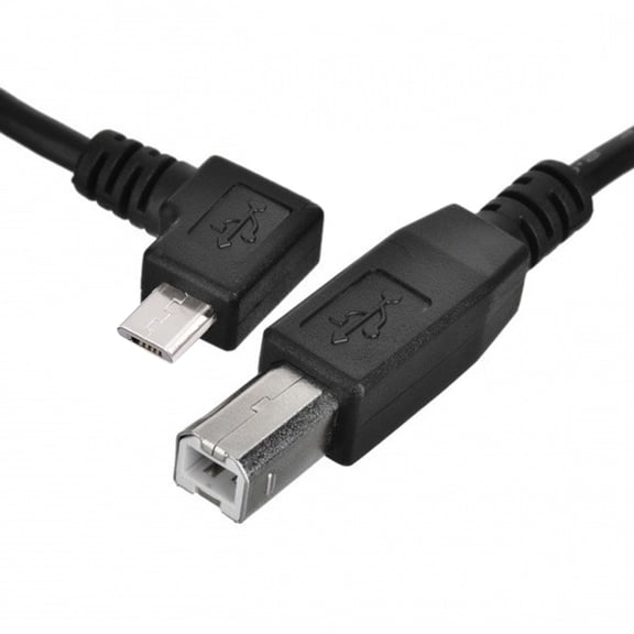 Chenyang Left Angled 90 Degree Micro USB OTG to Standard B Type Cable for Printer Scanner Disk Lectronic Musical Instrument Midi Keyboard (60cm)