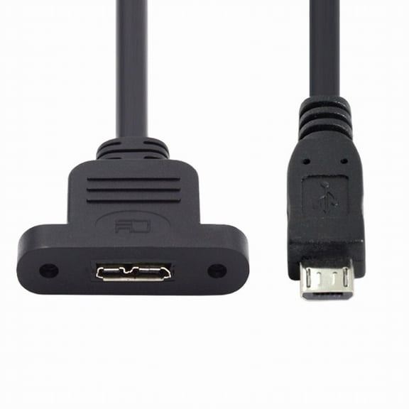 Chenyang Micro USB 2.0 5Pin Male to Micro 3.0 Type-B Female Screw Mount Type Extension Cable 480Mbps